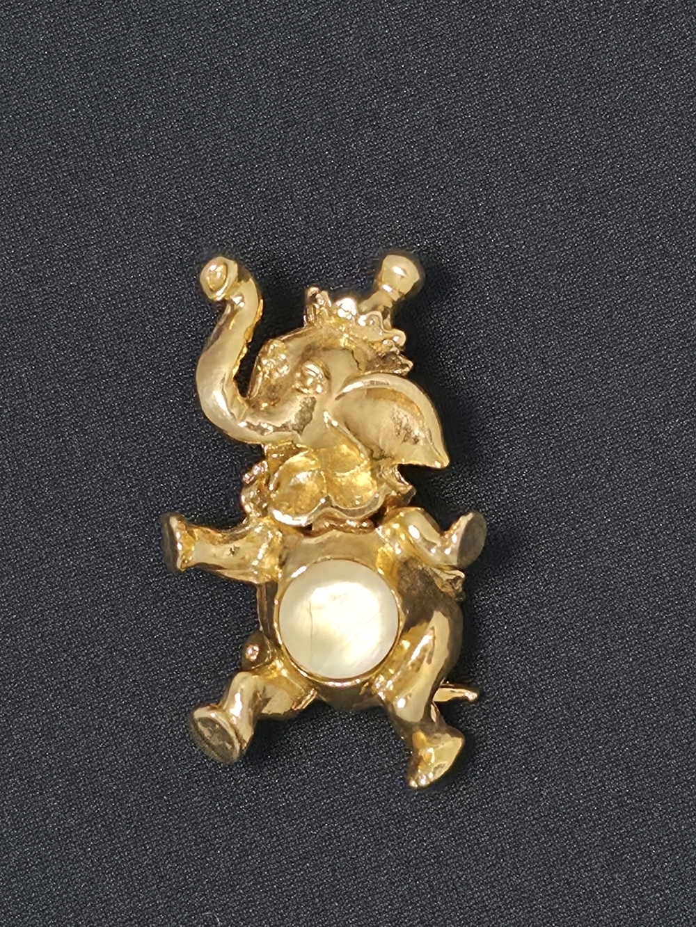 Vintage Fafard 18k Gold Plated Dancing Circus Elephant Brooch - Mint Condition